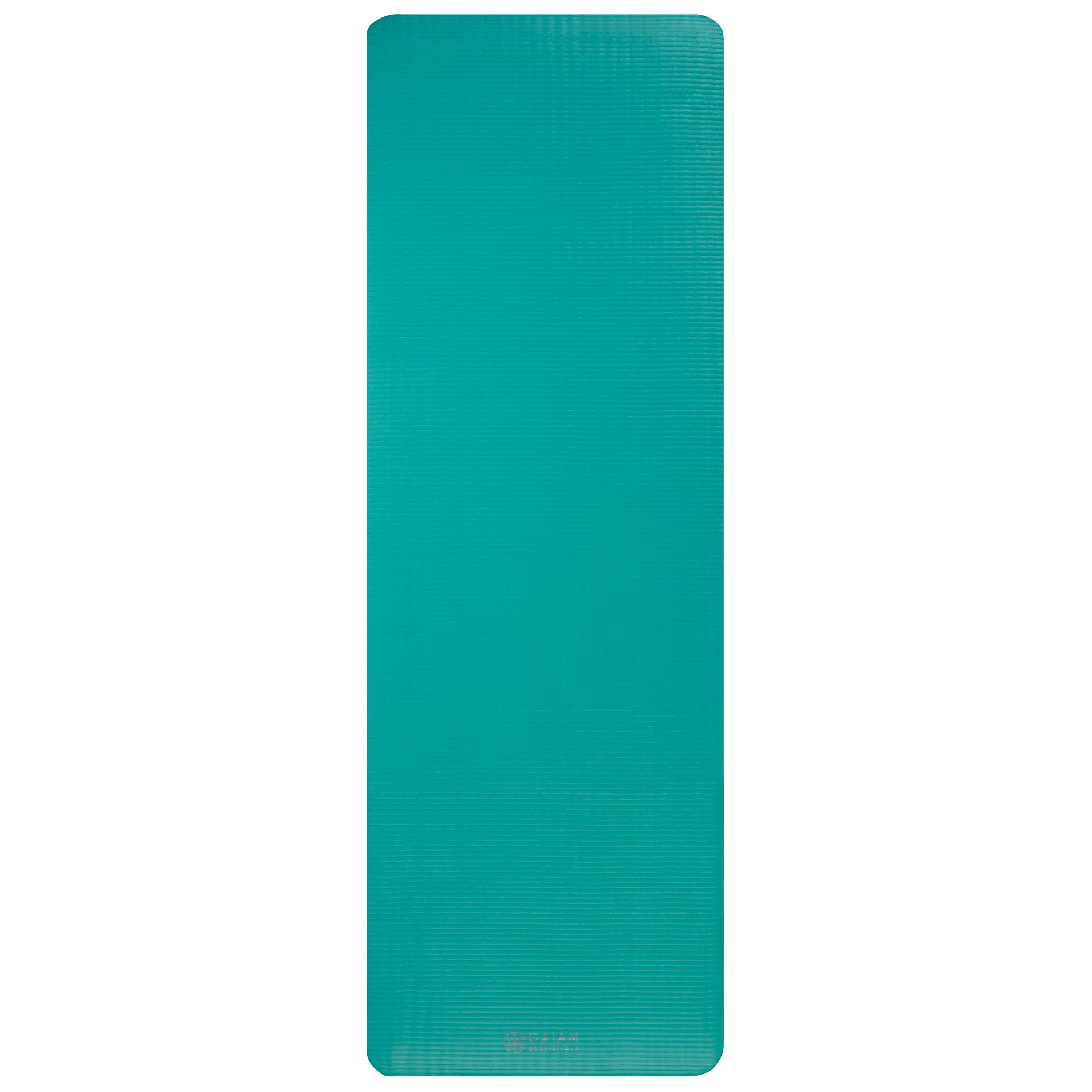 Gaiam Essentials Fitness Mat & Sling (10mm) teal flat